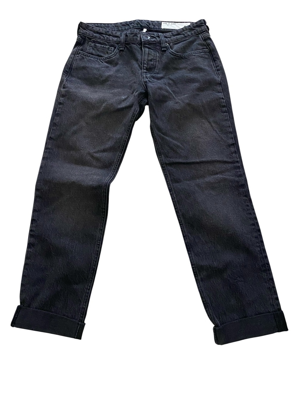 Women's rag & bone  Black DRE Low Rise Slim Boyfriend Jeans Size 25